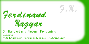 ferdinand magyar business card